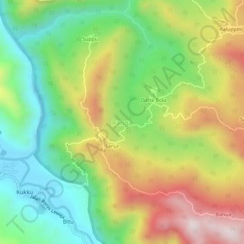 Topografisk kort Ranga, højde, terræn