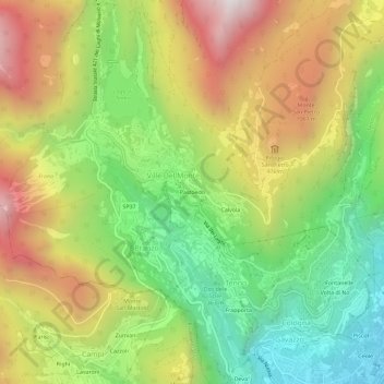 Topografisk kort Pastoedo, højde, terræn