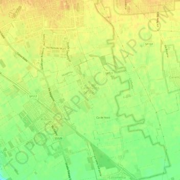 Topografisk kort Castellazzo de' Barzi, højde, terræn