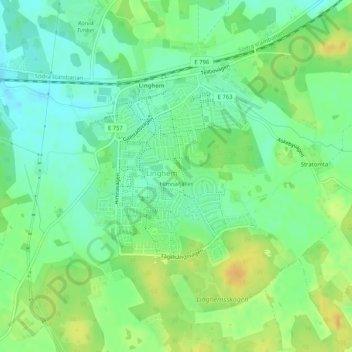 Topografisk kort Himnafjället, højde, terræn