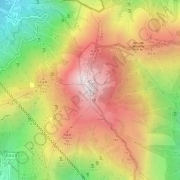 Topografisk kort Tai Mo Shan, højde, terræn