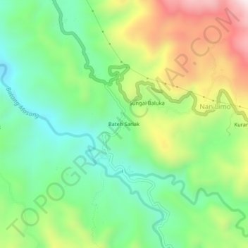 Topografisk kort Bateh Sariak, højde, terræn