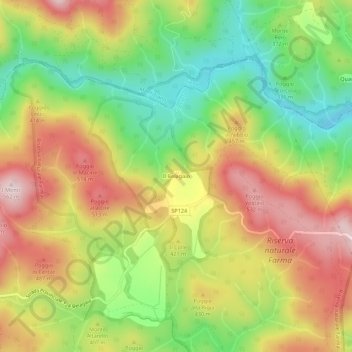 Topografisk kort Il Belagaio, højde, terræn