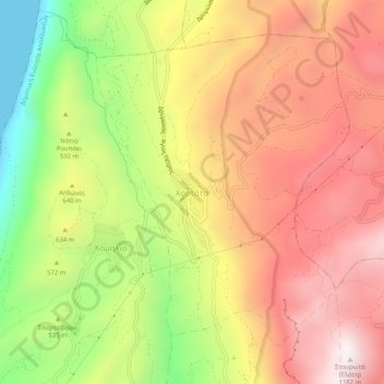 Topografisk kort Chortata, højde, terræn