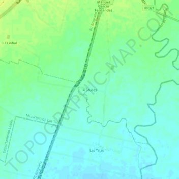 Topografisk kort 4 Sauses, højde, terræn