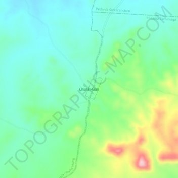 Topografisk kort Chuña Huasi, højde, terræn