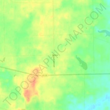 Topografisk kort Berlien, højde, terræn