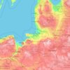 Topografisk kort Kaliningrad Oblast, højde, terræn