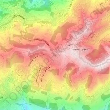 Topografisk kort Douar, højde, terræn
