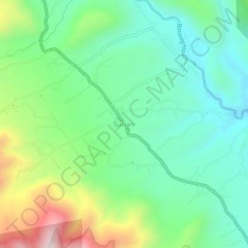Topografisk kort Surian, højde, terræn