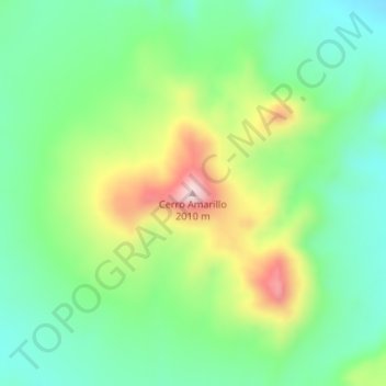 Topografisk kort Cerro Amarillo, højde, terræn