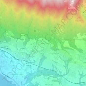 Topografisk kort Cassini, højde, terræn