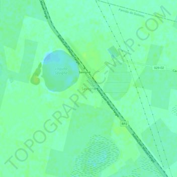 Topografisk kort Sevigné, højde, terræn