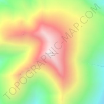 Topografisk kort Cerro Guanaquero, højde, terræn