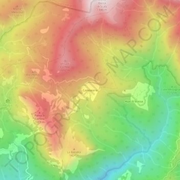Topografisk kort Campaiana, højde, terræn