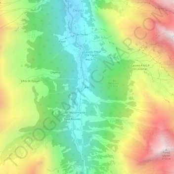 Topografisk kort Bien, højde, terræn