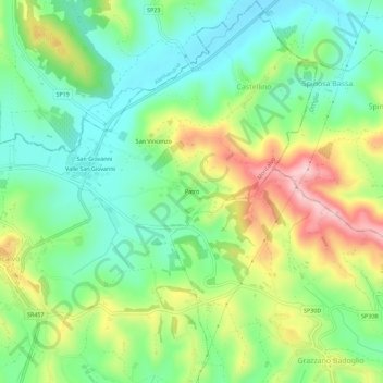 Topografisk kort Patro, højde, terræn