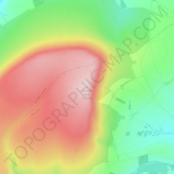 Topografisk kort Pendle Hill, højde, terræn
