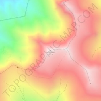 Topografisk kort Ras Dashen, højde, terræn