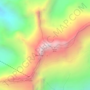 Topografisk kort Pico Bolívar, højde, terræn