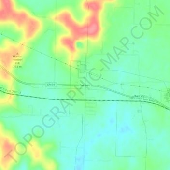 Topografisk kort Fairdale, højde, terræn