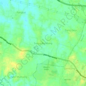 Topografisk kort Sumur Bandung, højde, terræn