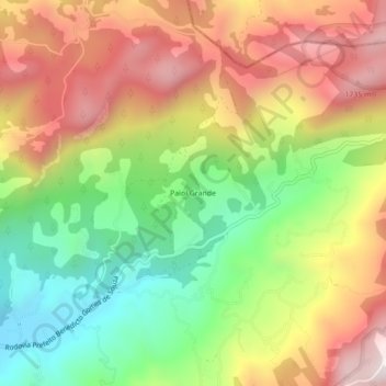 Topografisk kort Paiol Grande, højde, terræn