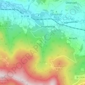 Topografisk kort Simmereinöd, højde, terræn