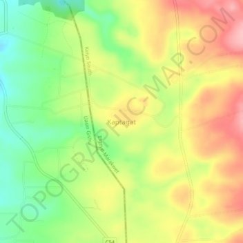 Topografisk kort Kaptagat, højde, terræn