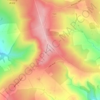 Topografisk kort Merryton Low, højde, terræn