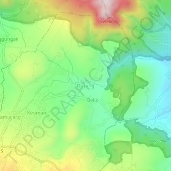 Topografisk kort Duyung, højde, terræn