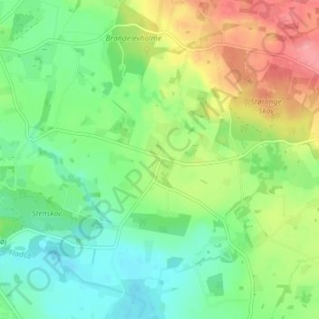 Topografisk kort Bøgesø, højde, terræn