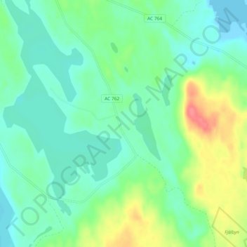 Topografisk kort Älgnäs, højde, terræn