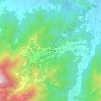 Topografisk kort Tetti Sottani, højde, terræn