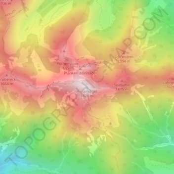 Topografisk kort Risserkogel, højde, terræn