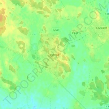 Topografisk kort Bälinge, højde, terræn