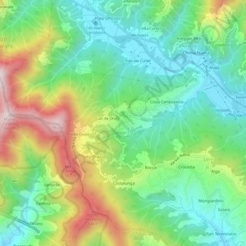 Topografisk kort Camposasco, højde, terræn