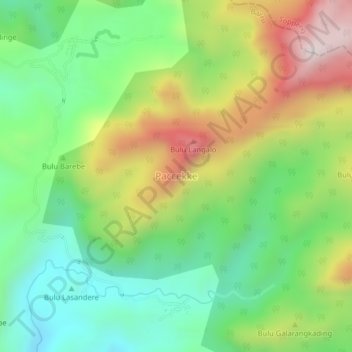 Topografisk kort Paccekke, højde, terræn
