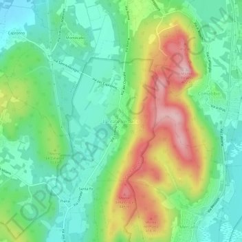 Topografisk kort Lentate Verbano, højde, terræn
