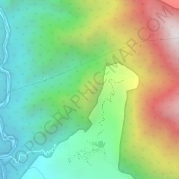 Topografisk kort Buttu Nona, højde, terræn