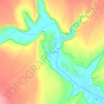 Topografisk kort Tenlaba, højde, terræn