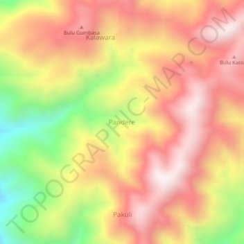 Topografisk kort Pandere, højde, terræn