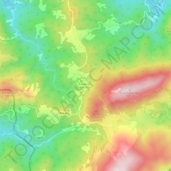 Topografisk kort Capanne di Marcarolo, højde, terræn