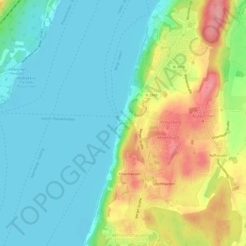 Topografisk kort Leoni, højde, terræn