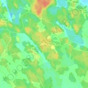 Topografisk kort Hultstugan, højde, terræn