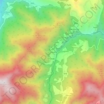 Topografisk kort San Giovanni, højde, terræn