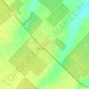 Topografisk kort Gobernador Castro, højde, terræn