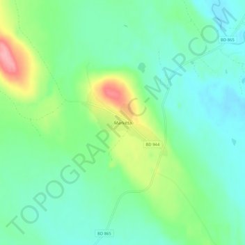 Topografisk kort Markitta, højde, terræn