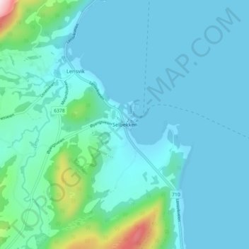 Topografisk kort Selbekken, højde, terræn