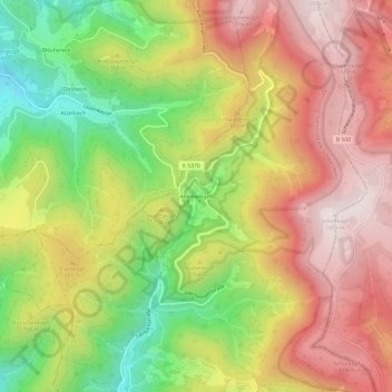 Topografisk kort Allerheiligen, højde, terræn